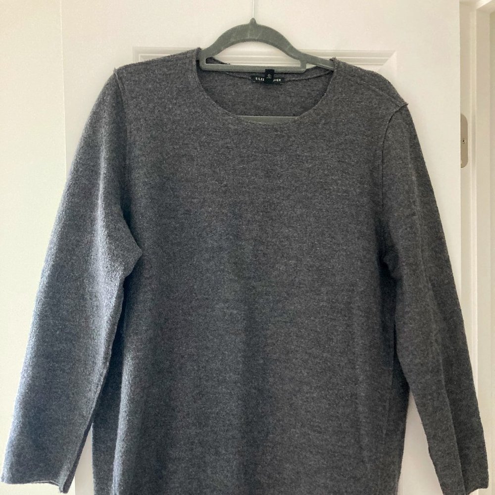 Eileen Fisher 100% Merino Wool Hi Lo Sweater L